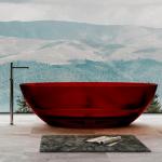Прозрачная ванна ABBER Kristall AT9702Rubin красная